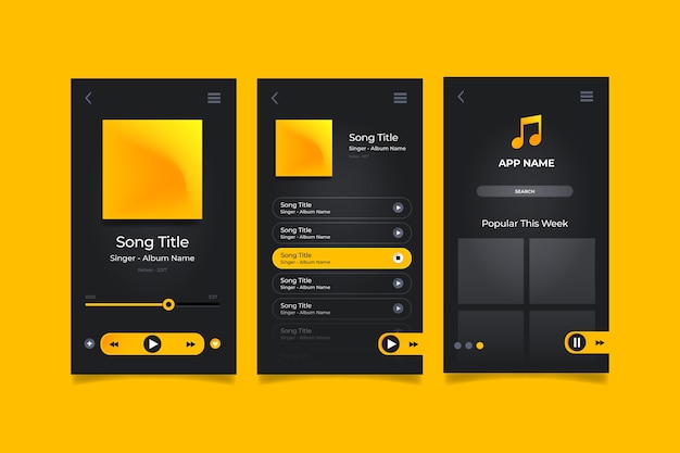 Interface do aplicativo music player