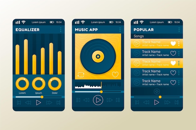 Interface do aplicativo music player