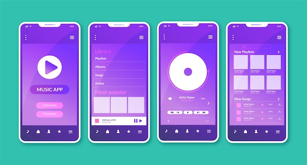 Interface do aplicativo music player