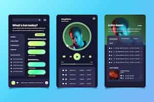 Vetor grátis interface do aplicativo music player