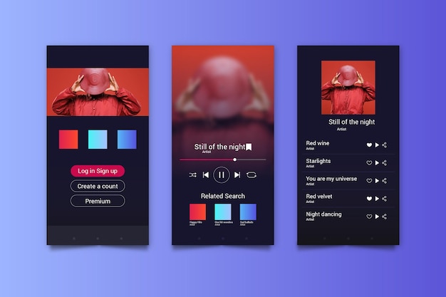 Interface do aplicativo player de música