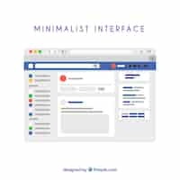 Vetor grátis interface web do facebook com design minimalista