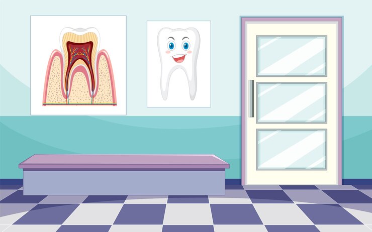 Vetor grátis interior da sala da clínica odontológica