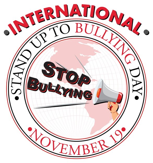 Vetor grátis internacional stand up to bullying day design de cartaz