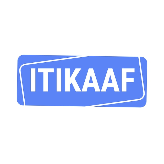 Itikaaf blue vector callout banner com informações sobre doações e isolamento durante o ramadã