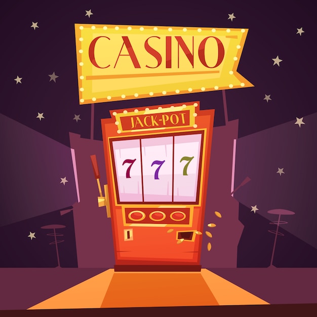 Vetor grátis jackpot slot machine ilustração