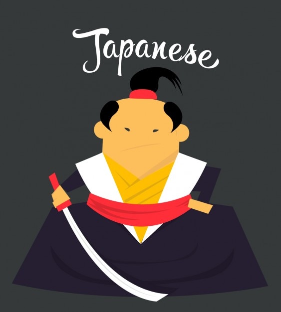 Japonês ilustração samurai plano
