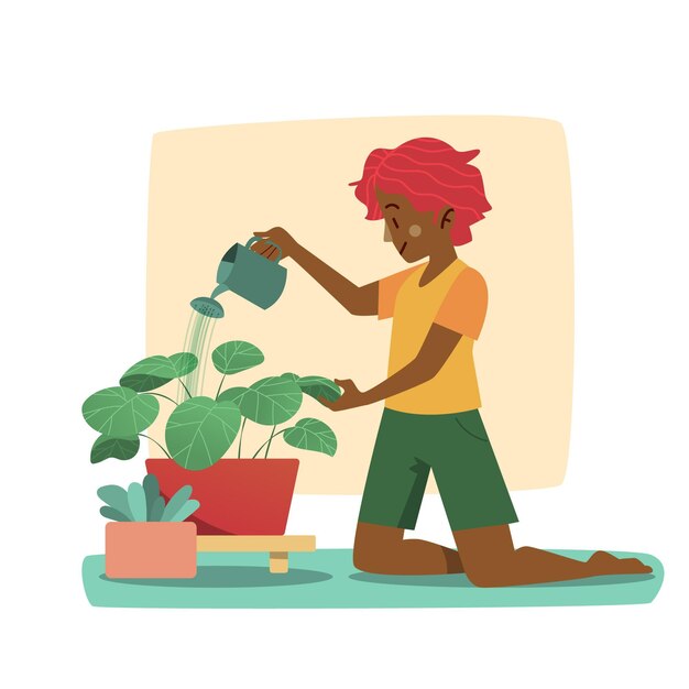 Jardinagem em casa conceito