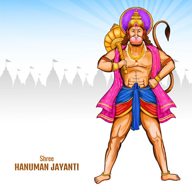 Jay shri ram feliz hanuman jayanti festival cartão de fundo