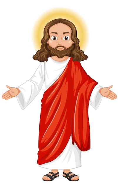 Jesus pregando em pé personagem