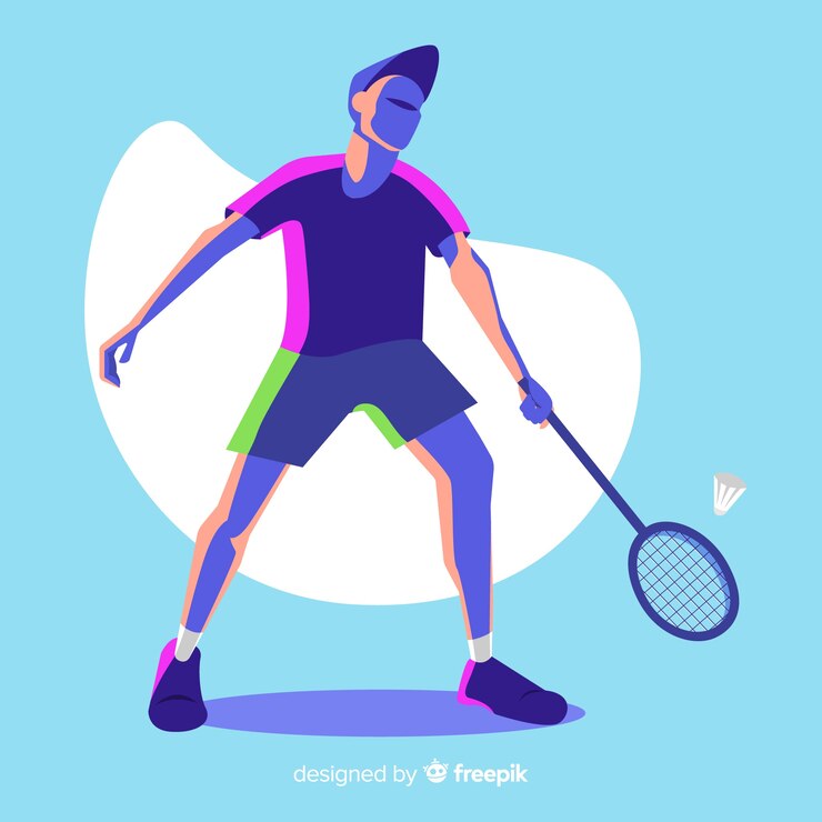 Vetor grátis jogador de badminton