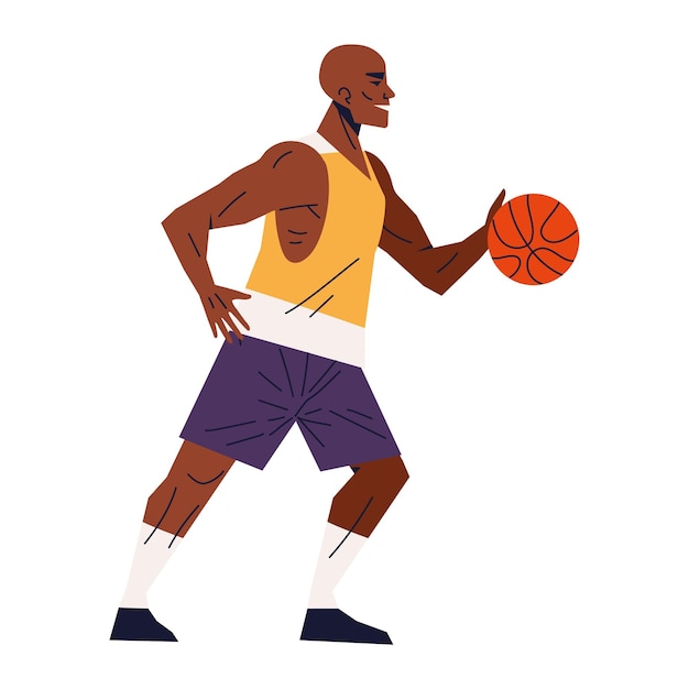 Vetor grátis jogador de basquete esportes e ícone de atividade física isolado