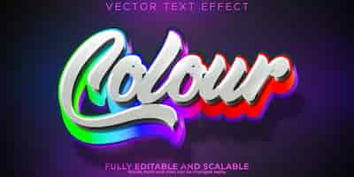 Vetor grátis jogador editável de efeito de texto neon e estilo de texto brilhante