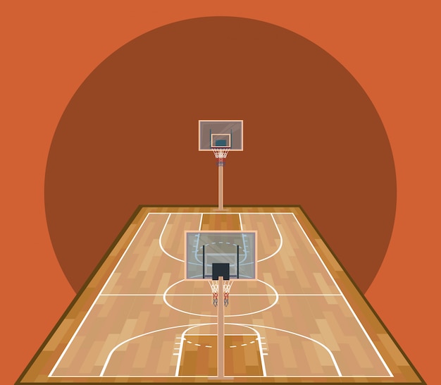 Jogo de basquete quadra de madeira