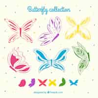 Vetor grátis jogo de borboletas coloridas