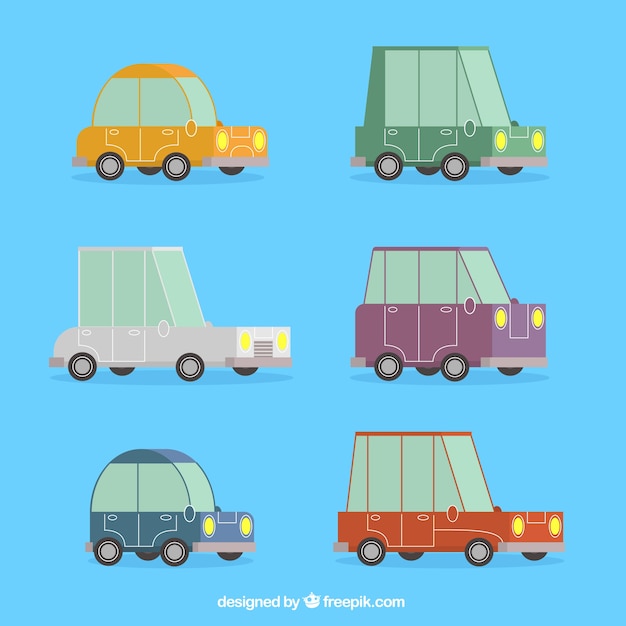 Vetor grátis jogo de carros dos desenhos animados retro no design plano