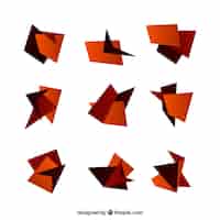 Vetor grátis jogo de figuras de origami em tons marrons