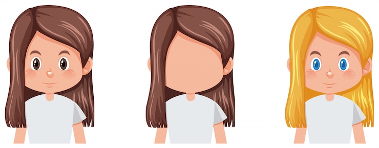 Vetor grátis jogo, de, menina, cabeça