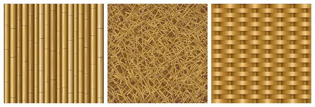 Jogo de texturas de bambu hastes de bambu conjunto de palha e vime