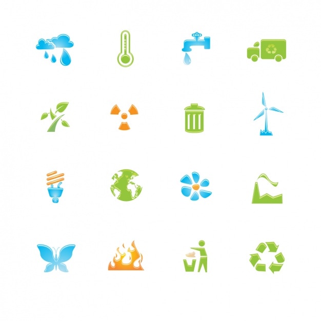 Vetor grátis jogo dos ícones sobre a reciclagem