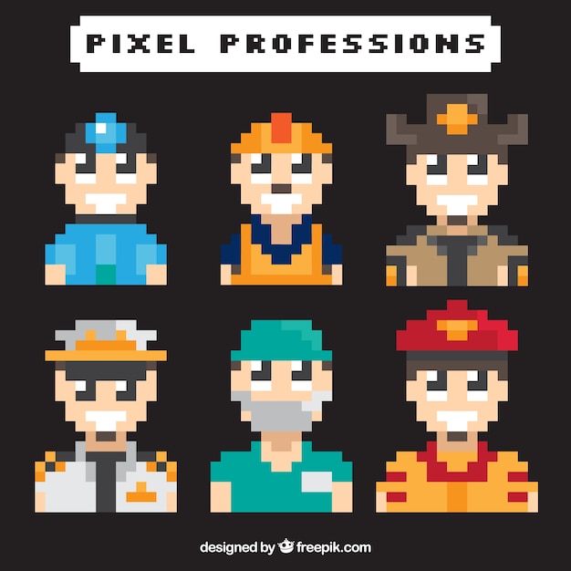 Jogo dos personagens de video game pixelated