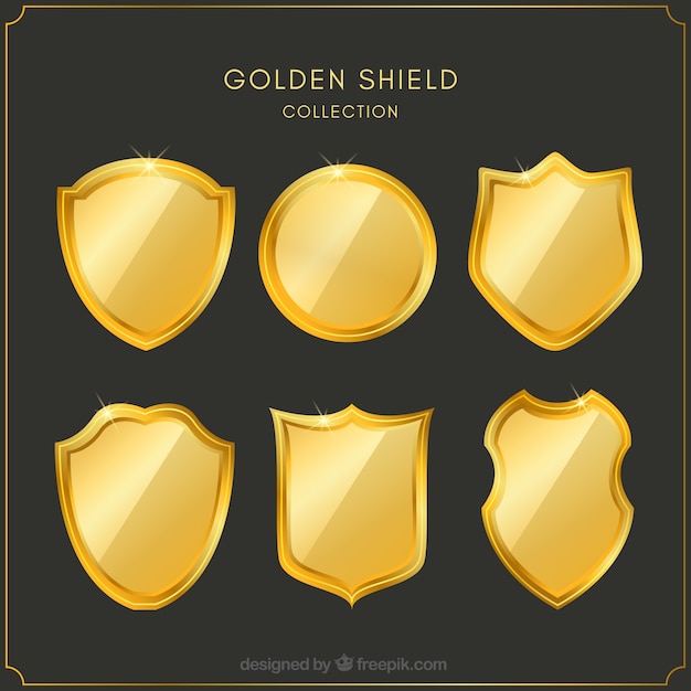 Jogo dos protetores dourados no design plano