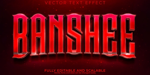 Vetor grátis jogos editáveis de efeito de texto de filme e estilo de texto vermelho