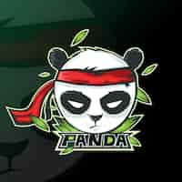 Vetor grátis jogos esportivos do logotipo do mascote da panda.