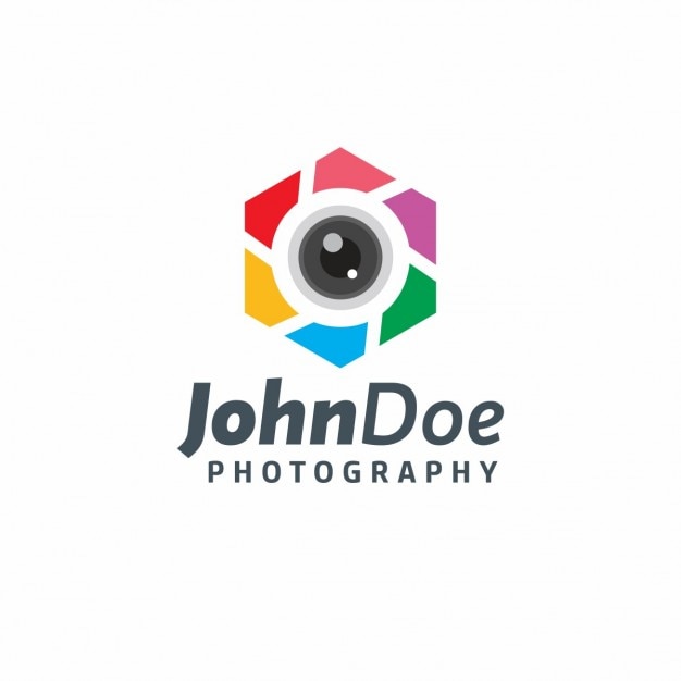 Vetor grátis john doe fotógrafo logotipo