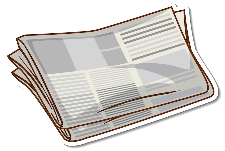 Vetor grátis jornal adesivo em fundo branco