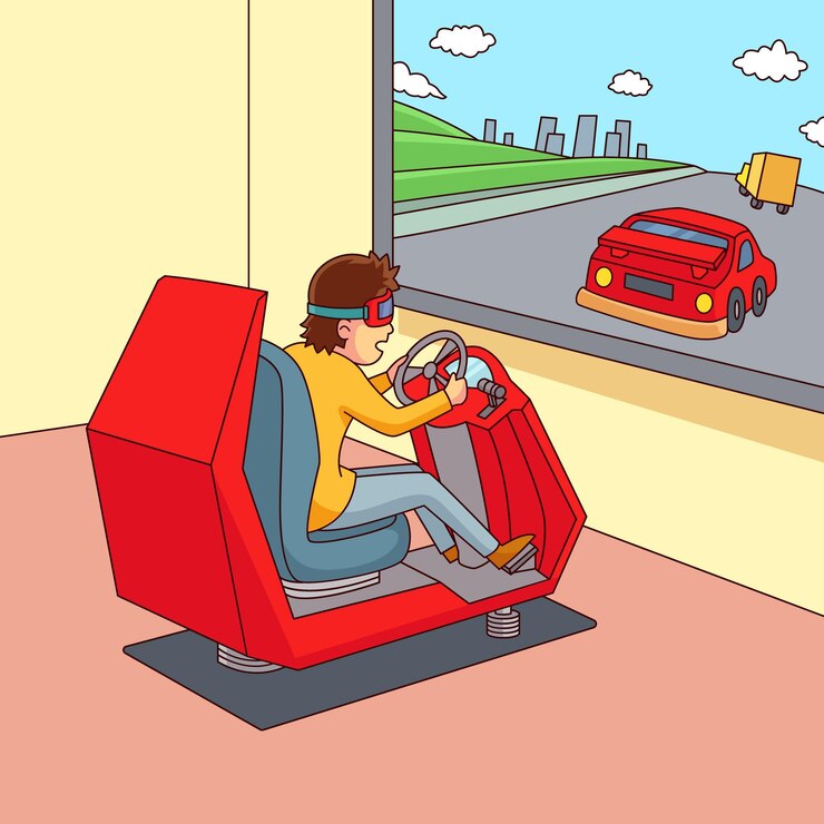 Vetor grátis jovem usando óculos de realidade virtual
