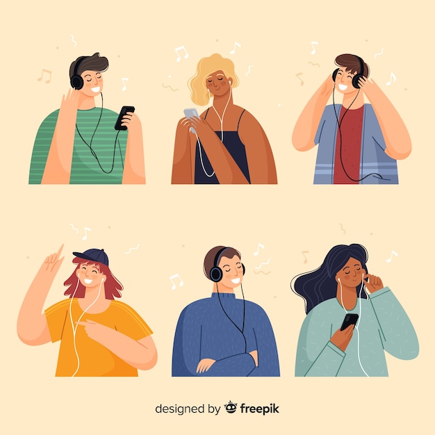 Jovens ouvindo música