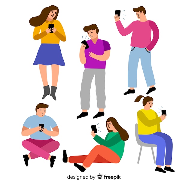 Jovens segurando smartphones