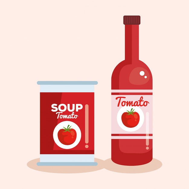 Ketchup e sopa de tomate