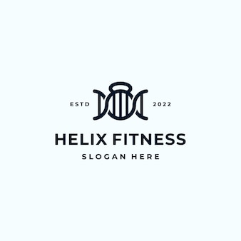 Kettlebell fitness com inspiração no design do logotipo dna helix