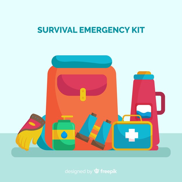 Kit de sobrevivência de emergência plana
