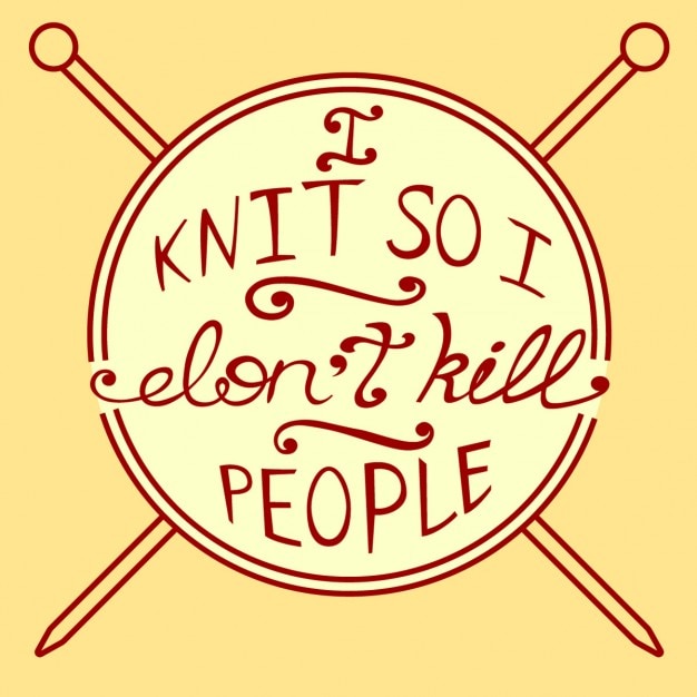Knitting citações inspiradas ilustração vetorial