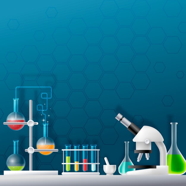 Laboratório de ciência realista criativo ilustrado