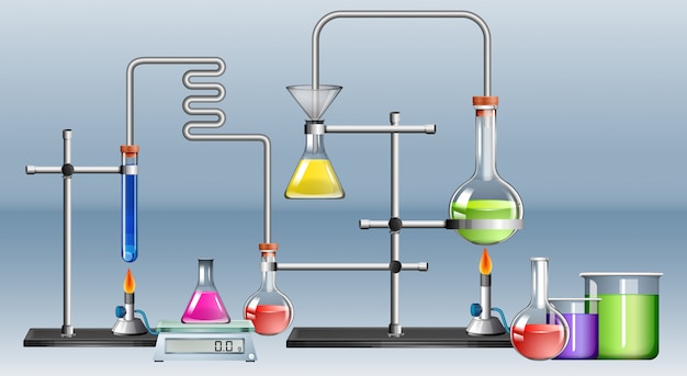 Laboratório de ciências com muitos equipamentos