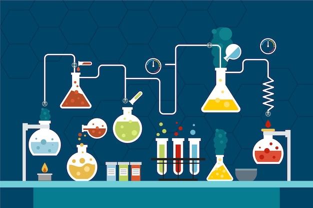 Vetor grátis laboratório de ciências de design plano