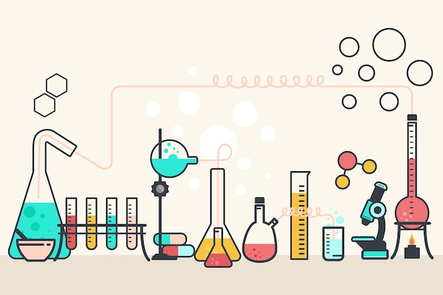 Vetor grátis laboratório de ciências de design plano