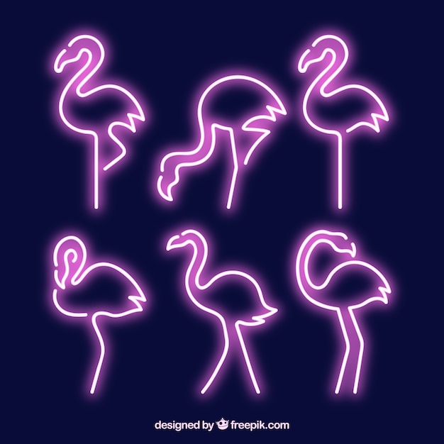 Lâmpada de néon com forma de flamingo