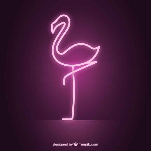 Lâmpada de néon com forma de flamingo