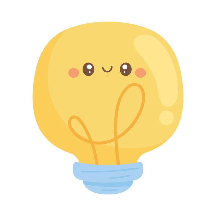 Vetor grátis lâmpada kawaii