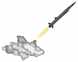 Vetor grátis lançamento de míssil hipersônico com rastro de fumaça