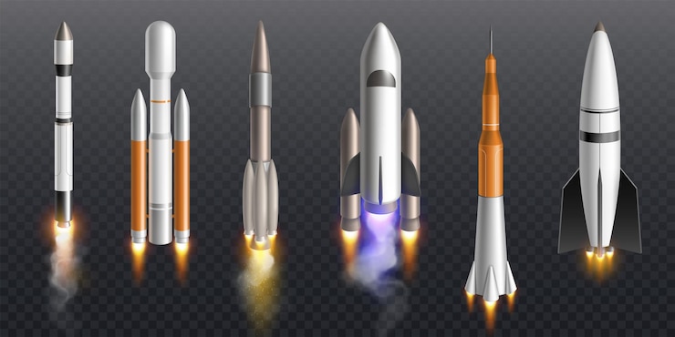 Vetor grátis lançamento espacial realista de veículos espaciais