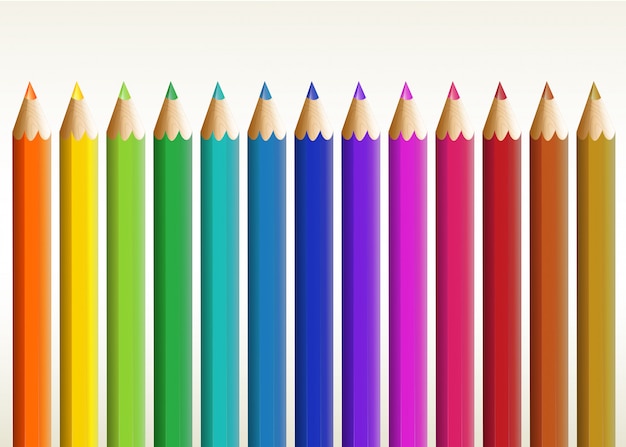 Lápis longos coloridos