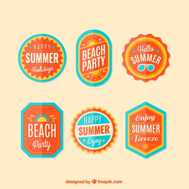 Laranja emblemas do partido da praia