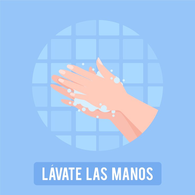 Vetor grátis lave você mãos ilustração em espanhol