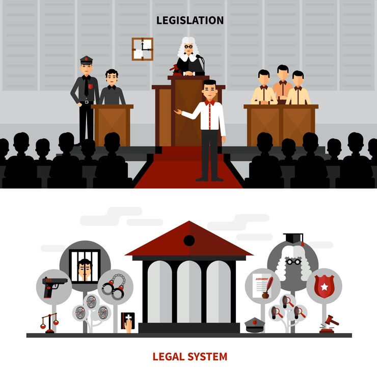 Vetor grátis legislação lei 2 composição banners plano
